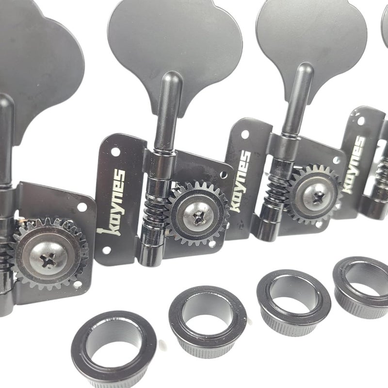 Kaynes Bass Tuners 1:26 Ratio Open Frame Tuning Key Pegs Machine Head Tuners for Electric Jazz Precision Instruments (Black) - Image 4
